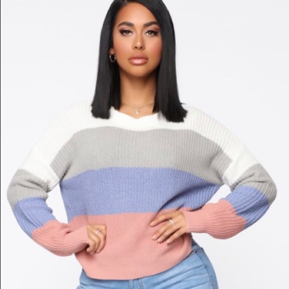 On The Way Sweater - Ivory/combo - Large